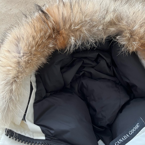 Canada Goose White Puffer Jacket with Fur Hood - Picture 9 of 16